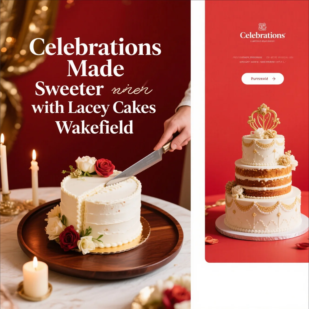 Beautifully decorated cake from Lacey Cakes Wakefield for a special celebration