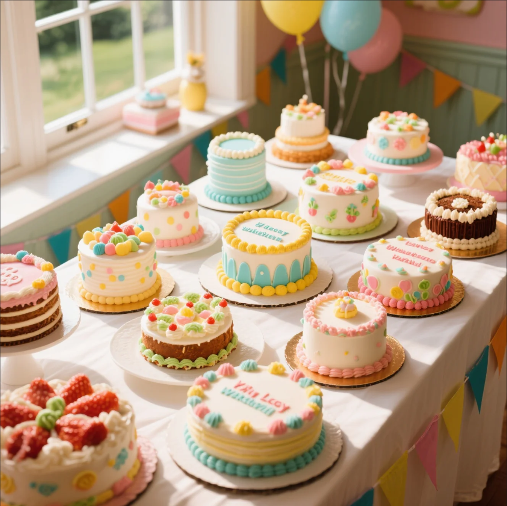 Custom-designed party cake from Lacey Cakes Wakefield on a decorated table