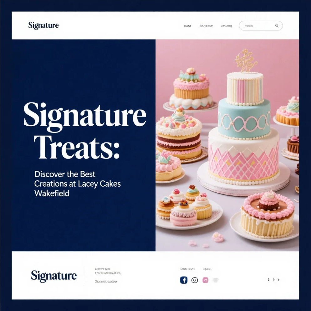 Assortment of beautifully crafted cakes and desserts from Lacey Cakes Wakefield