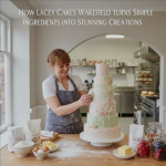 A beautifully decorated custom cake by Lacey Cakes Wakefield made from simple ingredients