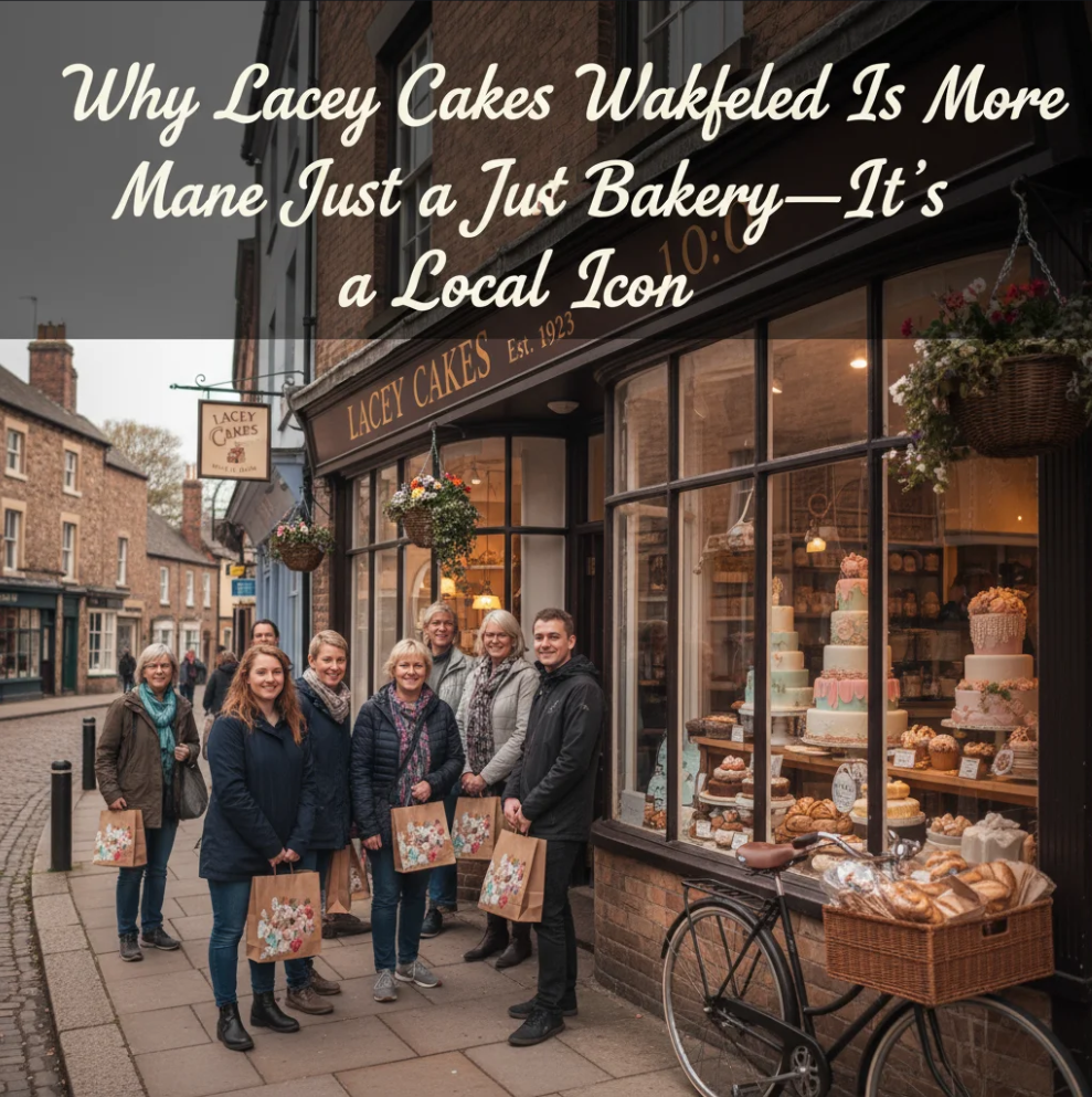 Custom-designed wedding cake by Lacey Cakes Wakefield showcasing intricate details