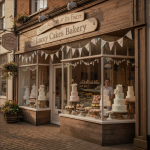Beautifully decorated custom cakes and pastries at Lacey Cakes Bakery in Wakefield, showcasing craftsmanship, vibrant colors, and artisanal details.