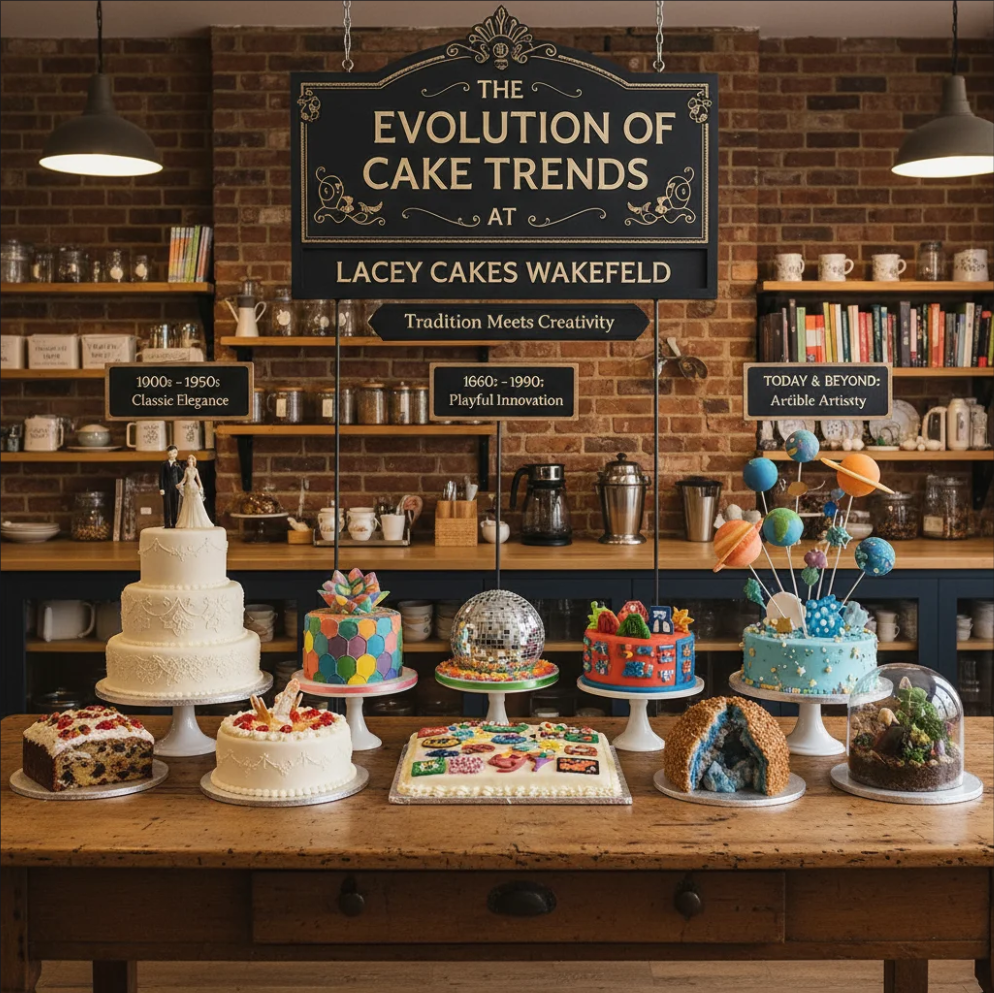Cake trends at Lacey Cakes Wakefield combining tradition and creativity.