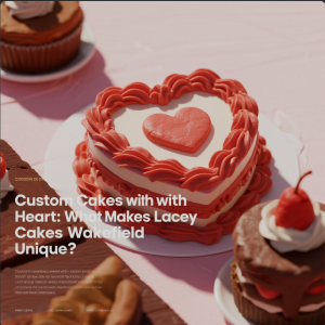 Beautifully decorated custom cake from Lacey Cakes Wakefield