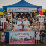 Custom cakes by Lacey Cakes Wakefield displayed at a local Wakefield event