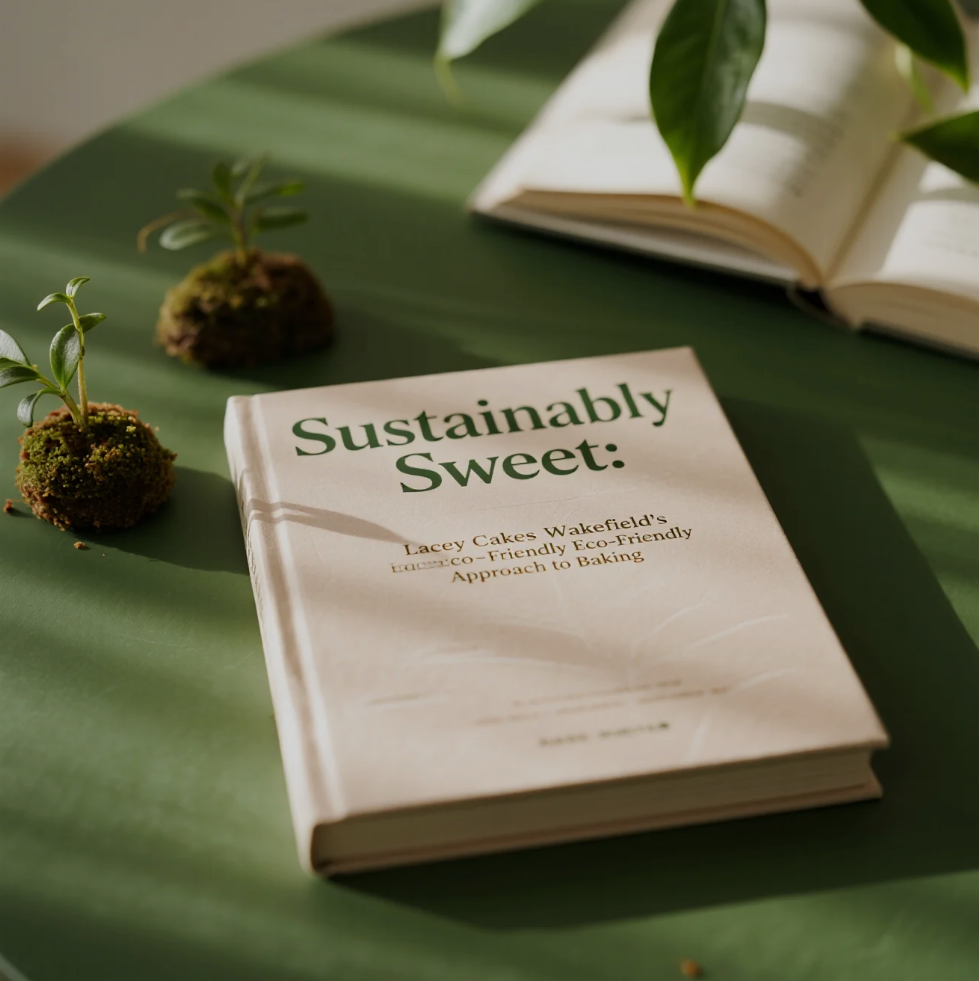 eco-friendly cake being decorated at Lacey Cakes Wakefield