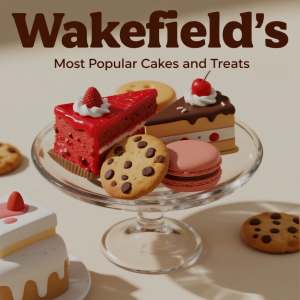 Assorted popular cakes and treats from a Wakefield bakery