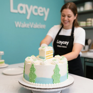 Custom celebration cake by Lacey Cakes Wakefield