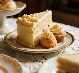 A display of Lacey Cakes’ signature cakes showcasing colorful decorations and intricate designs in Wakefield