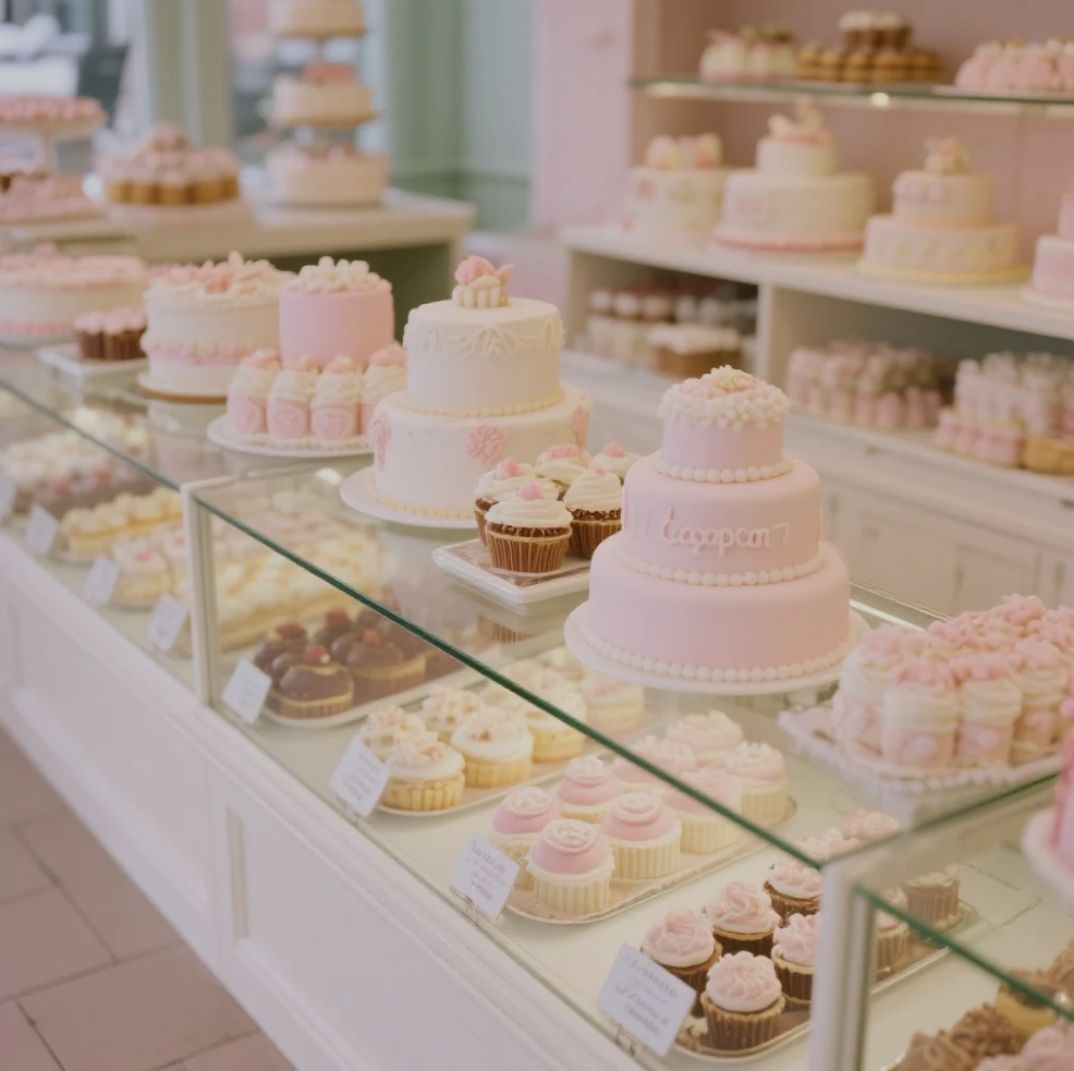 Assortment of beautifully decorated signature cakes and cupcakes from Lacey Cakes Wakefield